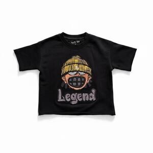 Focus Kids Legend Cropped T-Shirt Black Designer Rare Breed Drip Urban Size 7